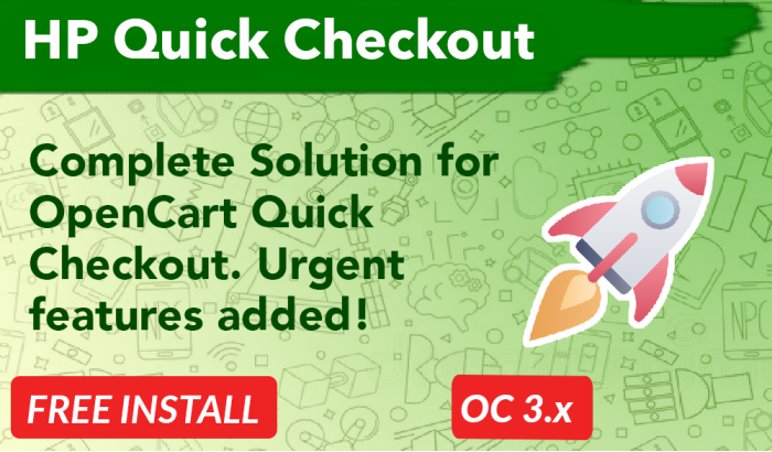 HP Quick Checkout OpenCart ISC (International Shipping Compatible)